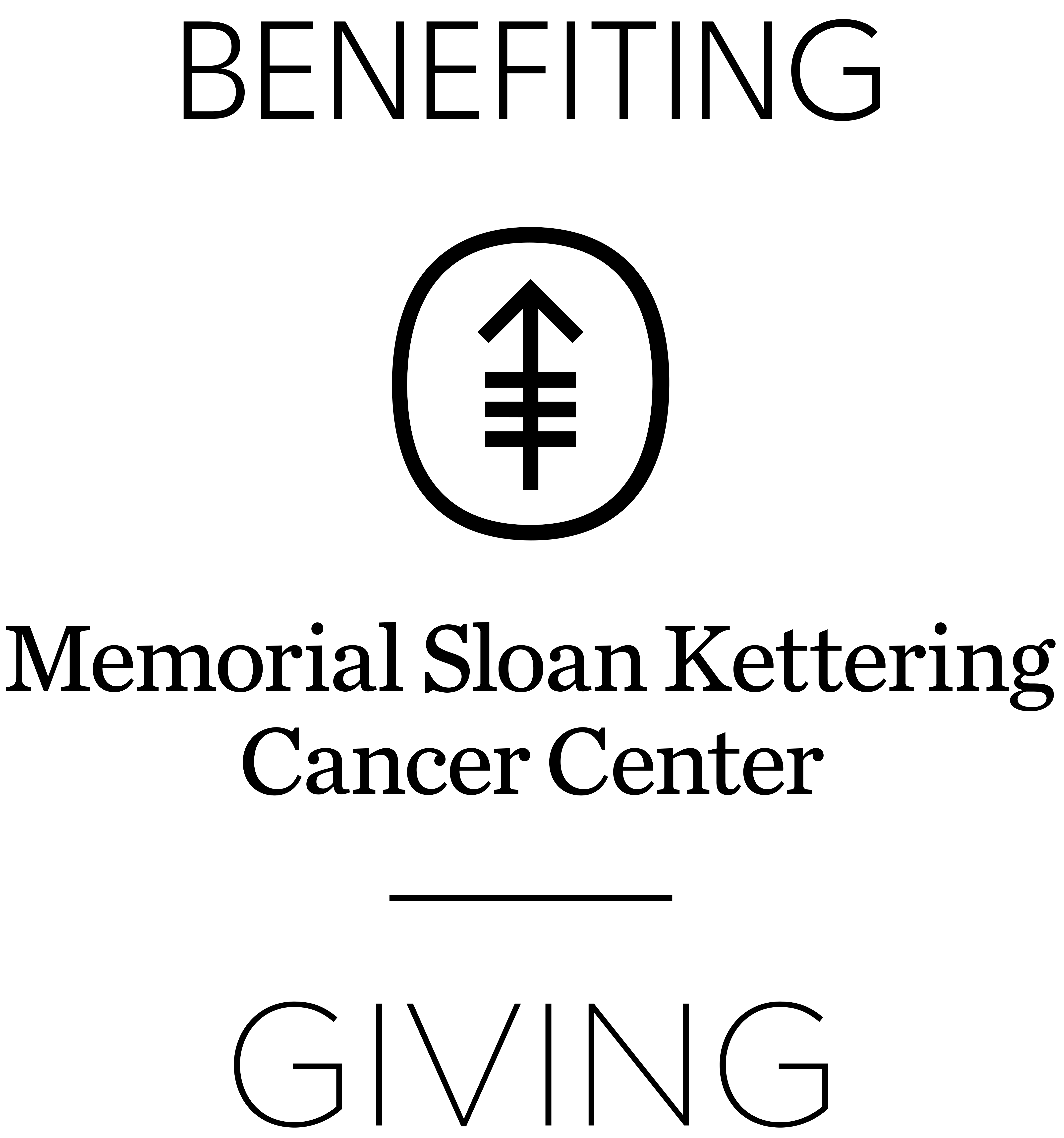 Benefiting MSK Logo Vertical White